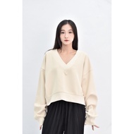 ((F) hyphy V-Neck Yellow Long-Sleeved Top Second-Hand Clothes