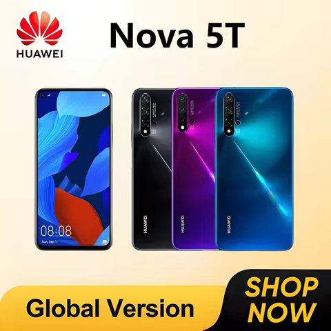 Global Version,HUAWEI-Nova 5T,Smartphone Android,6.26 inch,256GB ROM,Google Play Store,Mobile phones