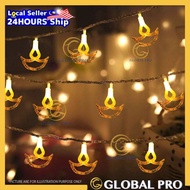 5.5METER 32L Diya Light Mix Color String Light Deepavali Diwali Decoration Lampu Lip Lap Agal Vilakku / Diya Deepakk