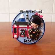Japanese souvenir kokeshi doll fridge magnet sticker japan geisha asakusa