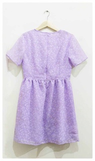 Preloved Dress Lilac Motif Bunga
