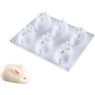 3D Rabbit Silicone Mousse Molds Easter Bunny Cake Baking Mold for Cake Mousse, Jello, Pudding, Ice C