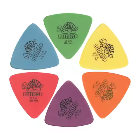 10pcs Guitar Delrin Dunlop Guitar Picks 0.5/0.6/0.73/0.88/1.0/1.14MM Anti-slip Style Electric Guitar