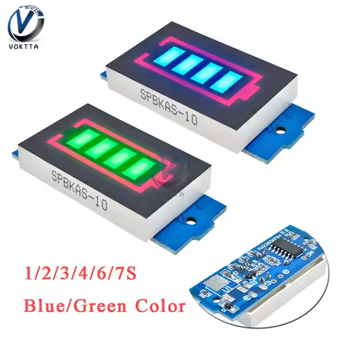 1S/2S/3S/4S/6S/7S 12V 18650 Li-po Li-ion Lithium Battery Capacity Indicator Voltmeter Power Tester B