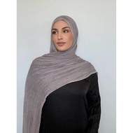 Premium Rayon Viscose Scarf Crepe Fabric Hijab Crinkle Solid Color Shawls Breathable Scarves for Wom