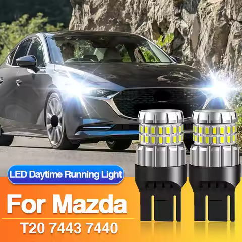 2PCS T20 7443 LED Daytime Running Light for Mazda 2 3/BT-50 II/CX-30/CX-5/CX-9/MX-5 IV/MX-5 RF Targa