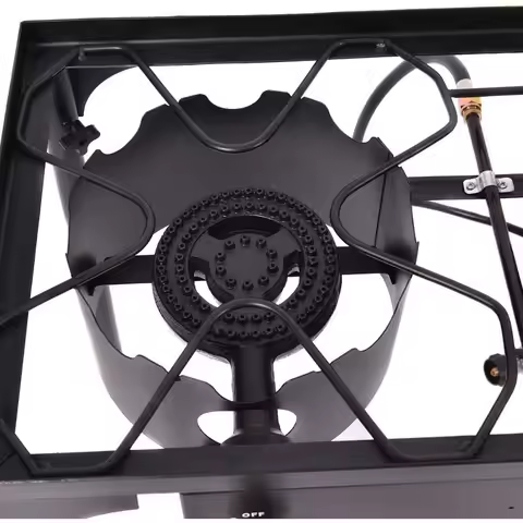 Double Burner Gas Propane Cooker Outdoor Camping Picnic Stove Stand BBQ Grill