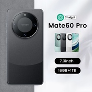 โทรศัพท์มือถือ Mate60Pro  เครื่องใหม่7.3-inch smartphone5G Android13 มือถือเต็มจอ สมาร์ทโฟน HD พิกเซลสูงมาก กล้องหน้า ปลดล็อคด้วยใบหน้า การทำงานที่ราบรื่น หน่วยความจำขนาดใหญ่ โทรศัพท์ใส่ได้2ซิม ระบบนำทาง GPS บลูทูธ มือถือ มีเมนูภาษาไทย รองรับแอปธนา