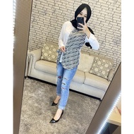 Kemeja Tone Brandd / Kemeja Wanita Two Tone