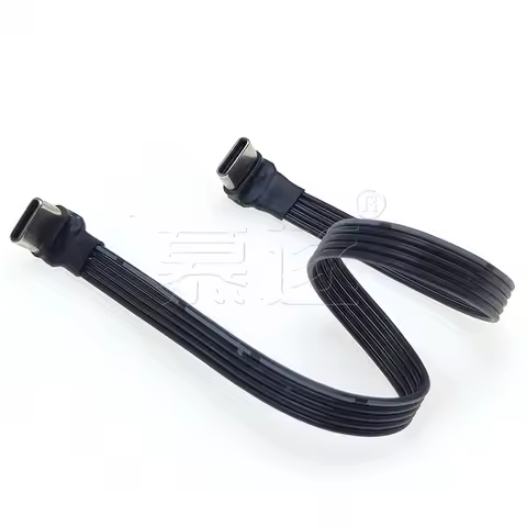 30CM 20CM 50CM 5CM 10CM USB 2.0 Type-C Flat Cable Extension FPC Cable USB 2.0 USB-C 90° Up/Down Angl