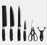 Pisau Set Dapur 6 in 1 Super Tajam Bahan Stainless Steel Pisau Daging | Pisau Buah | Peeler | Guntin