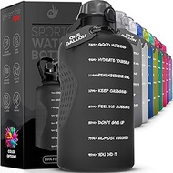 Motivational Water Bottle,128 oz/3.8L 1 Gallon Jug with HourlyTime Marker,Ounce Measure Drinking Wat