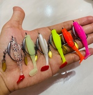 Soft Lure 6 cm Blade mini satuan hook || umpan casting gabus toman