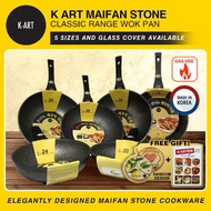 K-ART Maifan Stone Classic Range wok pan / Gas Use only / Add on Glass Cover Available
