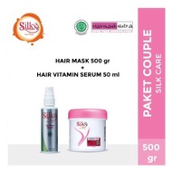 SILKY9 PRO Hairmask Sutra paket couple ( Hairmask pro 500 ml + Hair vitamin 50 ml)
