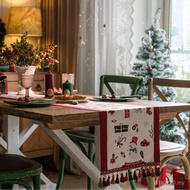 Yimanqiyun Jacquard Table Runner Kain Meja Perayaan Krismas Kain Meja Kopi Perayaan Alas Meja TV Kab