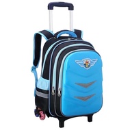 Back to School Kids Trolley Backpack Wheeled Students School Bag 6 Wheels