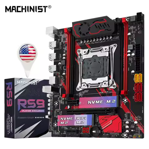 MACHINIST X99 RS9 Motherboard Support LGA 2011-3 Xeon E5 V3/V4 CPU DDR4 RAM Four Channels SATA/NVME 