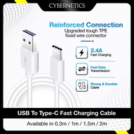 Type-C Cable Length Type C USB Charging Cable 2.4A USB Data Cable Support QC & Data Transmission Cab