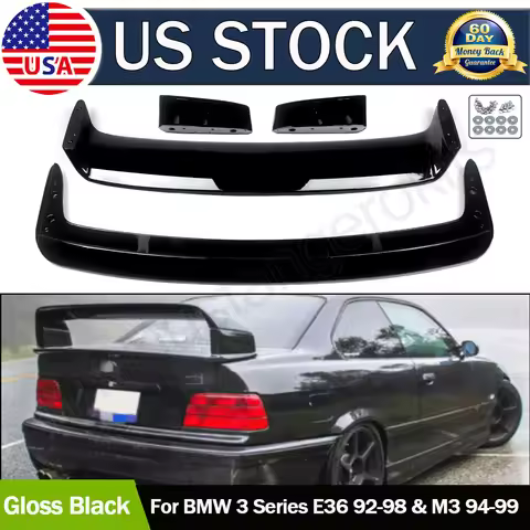 Gloss Black Rear Trunk Spoiler Wing For 1992-1998 BMW 3 Series E36 M3 LTW GT Style Rear Tail Wing Tr