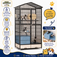 cat cage indoor With litter box 1-4 cats cat cage stainless steel cat cage large xxl Cat Villa Cat H