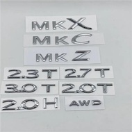 Fit for MKX MKZ MKC 2.0T 2.3T 2.7T 2.0H AWD Letters Rear Trunk Lid Emblem Tail 3D Logo Stickers Side