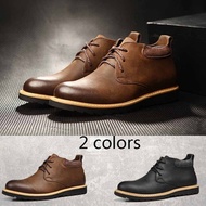 SHENBO Brand Fashion PU Leather Men Boots Plus Size Leather Men Ankle Boots Popular Men Chukka Boo