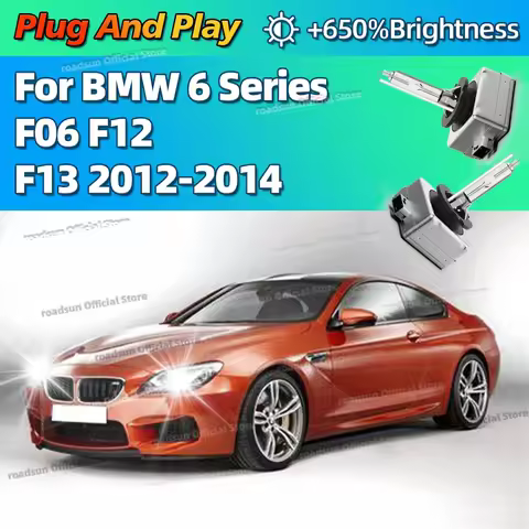 2Pcs 6000K HID Bulb Xenon Headlight Lamp 35W White Light For BMW 6 Series F06 F12 F13 2012 2013 2014