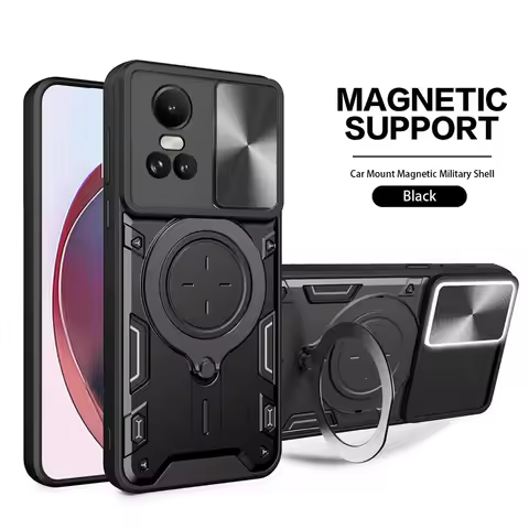 Slide Camera Lens Case For OPPO Reno 10 8Lite 8T Pro Plus Magnetic Armor Hybrid Metal Ring Back Cove