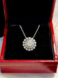 天然鑽石 頸鏈 鎖骨鏈 • 18K金復古Art Deco太陽鑽石頸鏈