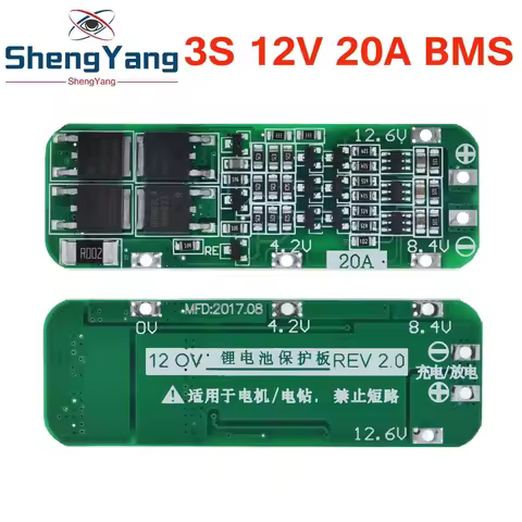 TZT 3S 20A Li-ion Lithium Battery 18650 Charger PCB BMS Protection Board For Drill Motor 12.6V Lipo 
