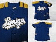 新太陽 中華職棒 CPBL 17年式 LAMIGO 桃猿 球迷 兒童 開扣 球衣 客場 藍金 兩款尺寸 特1580/件