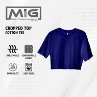 MIG Semi Cotton 200Gsm Women Crop Top Basic T shirt