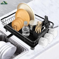 Dish Drying Rack with Swivel Drainage Spout Cutlery Holder Stainless Steel Dish Drainer Efficient Draining Dish Rack Drainer  SHOPSKC4515