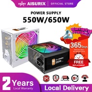 AISURIX 550W/650W ATX Power Supply PSU Computer Motherboard 80Plus Bronze Certified