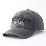 Iceland Embroidered Hat Washed Distressed Irish Letter Baseball Cap Men Women Pure Cotton Hat 0818