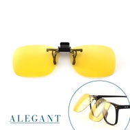 ALEGANT經典淺桔黃可掀夾式防眩光偏光太陽眼鏡 UV400墨鏡 MIT 上掀夾片 外掛夾式鏡片
