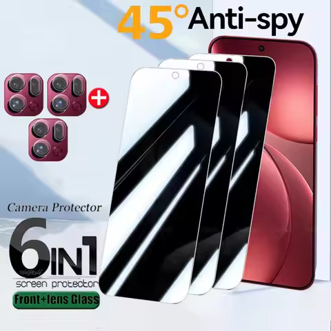 6in1 For OPPO Find X9 Pro Glass OPPO Find X9 Tempered Glass Privacy 9H Anti-Spy Glue Screen Protecto