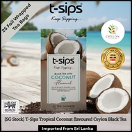 T-Sips Tropical Coconut Ceylon Black Tea - 25 Foiled Tea Bags | Premium Ceylon Tea | SG