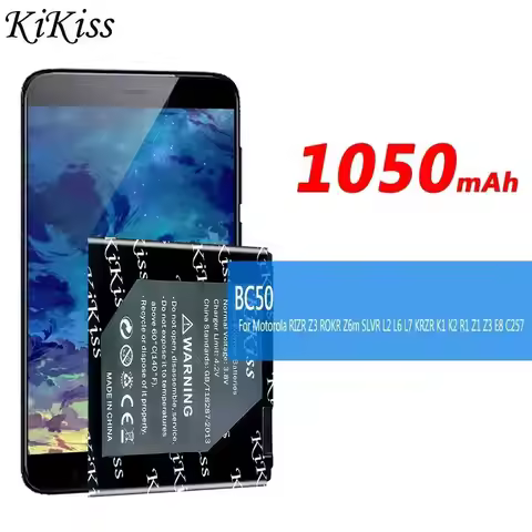 KiKiss Battery BC50 BC 50 for Motorola RIZR Z3 ROKR Z6m SLVR L2 L6 L7 KRZR K1 K2 R1 Z1 Z3 E8 C257 C2