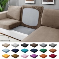 20 Solid Colors Thick Velvet Sofa Seat Covers Plush Sofa Cushion Cover Elastic Slipcover All-inclusive Couch Cover Dining Room Sofa Cover Protector 1 2 3 4 Seater L shape IKEA Nordic Style Anti Scratch Sofa Mat Cover Sofa Seat Cover