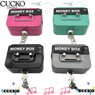 CUCKO Cash Box, Lockable Metal Money Box, Sturdy Handles with Coin Slot Security Coin Saving Box