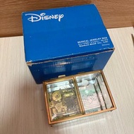 迪士尼米妮米奇音樂盒飾物盒 米奇老鼠卡通圖案透明首飾盒中古收藏品