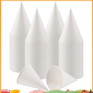 White Paper Cone Cups, Snow Cone Cups,Coated Leakproof Cone Paper Cups for , Shaved Ice, Water 200Pc