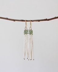 串珠耳飾_棋盤或綠豆糕/beading earing