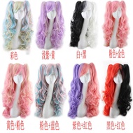 Cosplay Anime Wig lolita Cute lolita lolita Double Ponytail Tiger Clip Long Curly Hair Wig