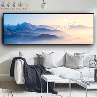 Sunset Mountain Clouds Beautiful Landscape Poster Print Canvas Painting - Abstract Natural Mountain 