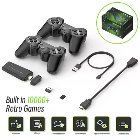 32G Retro Game Console Plug and Play Portable Wireless Retro Game Console Equipped with S1/atari/nam