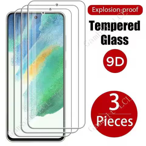 3PCS Tempered Glass For Samsung Galaxy S21 FE 5G Protective ON GalaxyS21FE S21FE SM-G990B2 G990 6.4"