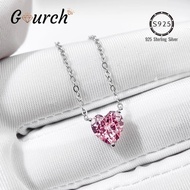 Gourch 2CT Heart Cut Lab Grown Diamond Pendant Necklace Ruby / Papalacha / Canary Yellow S925 Sterli